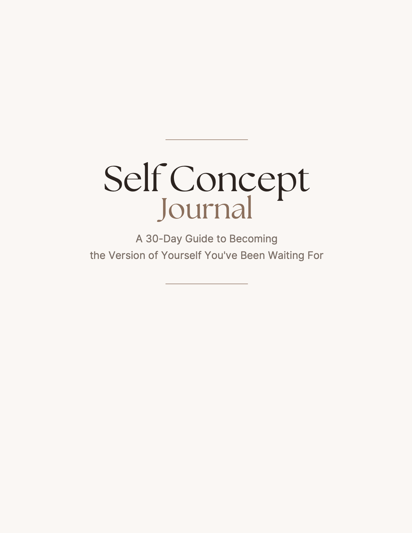 Self-Concept Journal